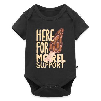 Hier Für Mehr Pilzunterstützung - Baby Premium Kurzarmbody - Schwarz - Vorne