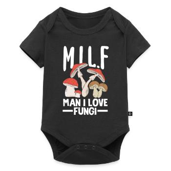 Pilzsammler Man I Love Fungi - Baby Premium Kurzarmbody - Schwarz - Vorne