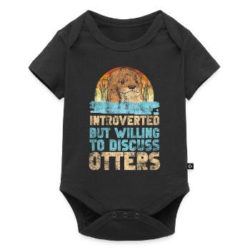 Loutre introvertie mais disposée à le faire - Body à manches courtes Premium Bébé - noir - Devant