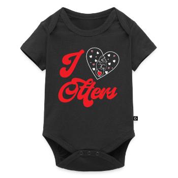 Otter Heart I Love Otters - Baby Premium short-sleeve bodysuit - black - Front
