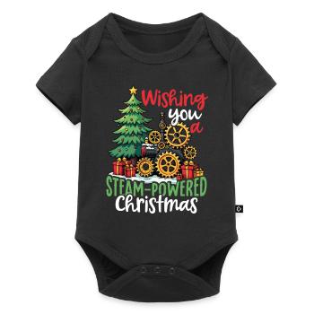 Je vous souhaite un Noël à vapeur - Body à manches courtes Premium Bébé - noir - Devant