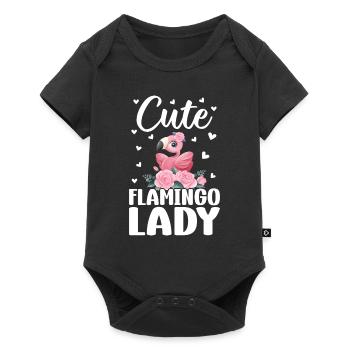 Cute Flamingo Lady - Flamingo Girl - Baby Premium short-sleeve bodysuit - black - Front