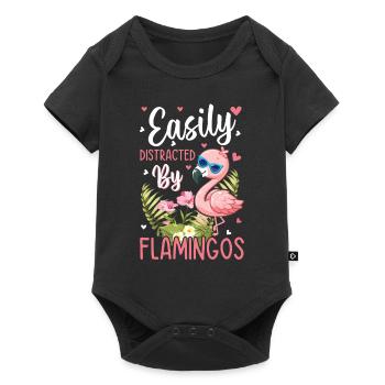 Facilement distrait par les flamants roses - Pink Flamingo Lov - Body à manches courtes Premium Bébé - noir - Devant