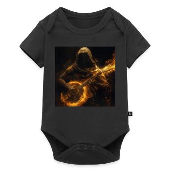 Banjo - Baby Premium Kurzarmbody - Schwarz - Vorne