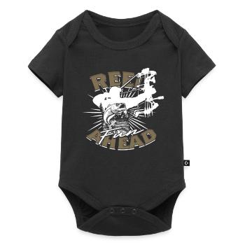 Bogenfischer Bogenfischen Reel Fun Ahead - Baby Premium Kurzarmbody - Schwarz - Vorne
