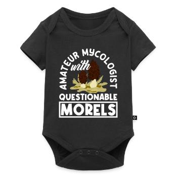 Pilzsammler Mit Fragwürdigen Morcheln - Baby Premium Kurzarmbody - Schwarz - Vorne