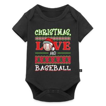 Joueur de baseball équipe club Noël amour - Body à manches courtes Premium Bébé - noir - Devant