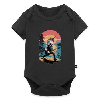 Rock Unicorn with Guitar - Baby Premium short-sleeve bodysuit - black - Front