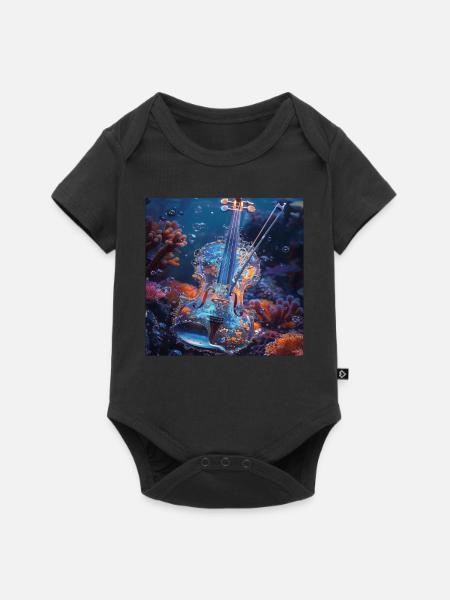 Violine - Baby Premium Kurzarmbody - Schwarz