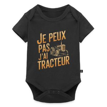 Je Peux Pas J’ai Tracteur Homme Humour Agriculteur - Body à manches courtes Premium Bébé - noir - Devant