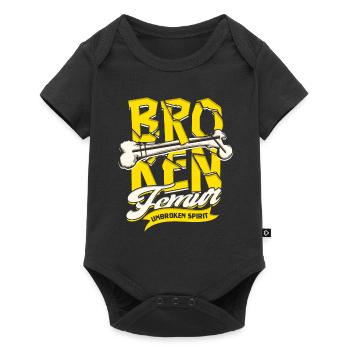 Fracture de la jambe Fémur brisé ininterrompu - Body à manches courtes Premium Bébé - noir - Devant