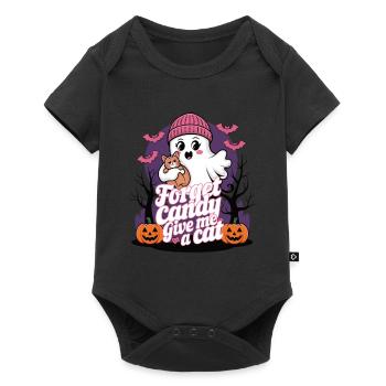 Halloween Cat Forget Candy Give Me A Cat - Baby Premium Kurzarmbody - Schwarz - Vorne