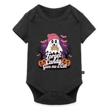 Halloween Cat Forget Candy Give Me A Cat - Baby Premium short-sleeve bodysuit - black - Front