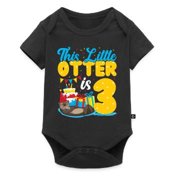 Anniversaire de la loutre Cette petite loutre - Body à manches courtes Premium Bébé - noir - Devant