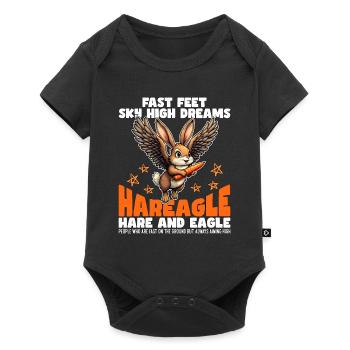 PIEDS RAPIDES RÊVES DE HAUT VOL - LIÈVRE ET AIGLE - Body à manches courtes Premium Bébé - noir - Devant