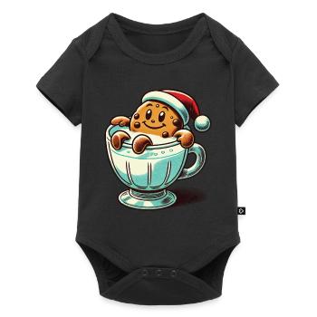 Merry Biscuit Christmas Retro Vintage Style - Baby Premium short-sleeve bodysuit - black - Front