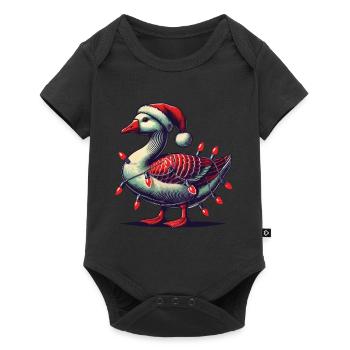 Noël drôle oie maladroite - Body à manches courtes Premium Bébé - noir - Devant