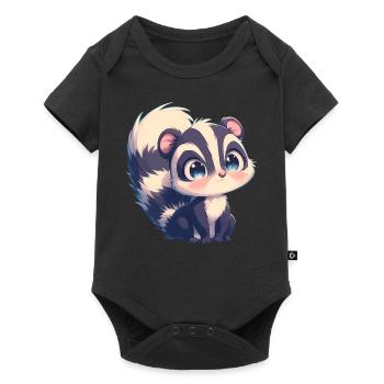 Stinktiere Stinktier - Baby Premium Kurzarmbody - Schwarz - Vorne