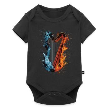 Harfe - Baby Premium Kurzarmbody - Schwarz - Vorne