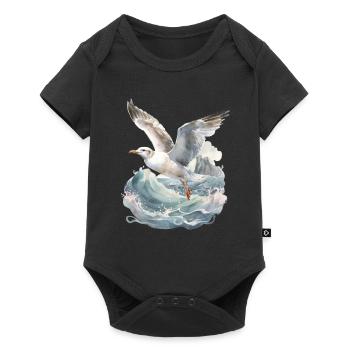 storm, sea, waves, coast, seagull, seagulls, maritime - Baby Premium short-sleeve bodysuit - black - Front