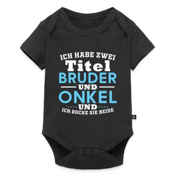 Brother and uncle, Humor Gift - Baby Premium short-sleeve bodysuit - black - Front
