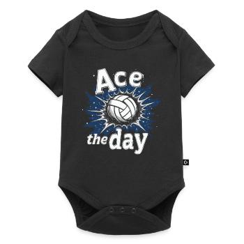 Joueur De Volley-ball Et Fan Spike Service - Body à manches courtes Premium Bébé - noir - Devant
