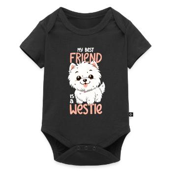 My best friend is a Westie - Baby Premium short-sleeve bodysuit - black - Front