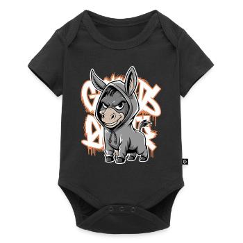 Donkey Urban Animal Style Animal Lover - Baby Premium short-sleeve bodysuit - black - Front