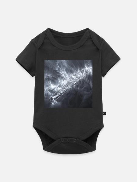 Querflöte - Baby Premium Kurzarmbody - Schwarz