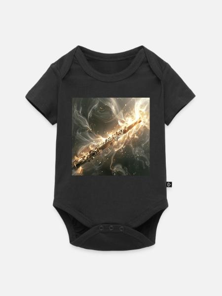 Querflöte - Baby Premium Kurzarmbody - Schwarz
