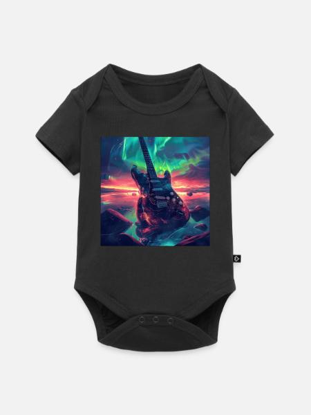 Gitarre - Baby Premium Kurzarmbody - Schwarz