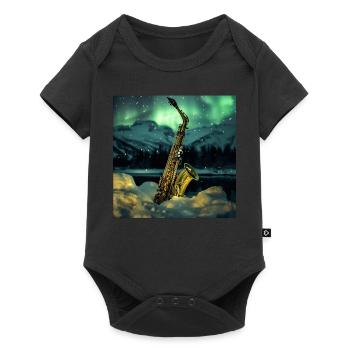 Saxophon - Baby Premium Kurzarmbody - Schwarz - Vorne