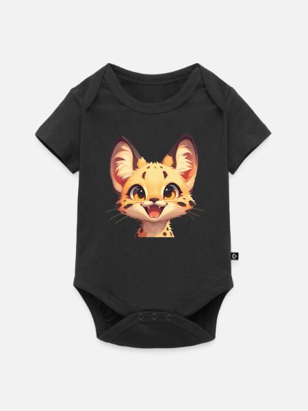 Servale Serval - Baby Premium Kurzarmbody - Schwarz