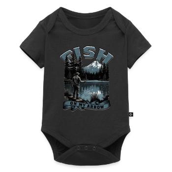 Bogenfischer Bogenfischen Fish On My Arrow - Baby Premium Kurzarmbody - Schwarz - Vorne