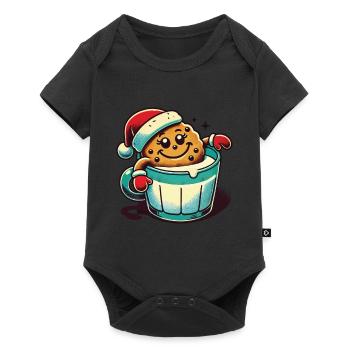 Christmas Retro Vintage Cookie Cup - Baby Premium short-sleeve bodysuit - black - Front