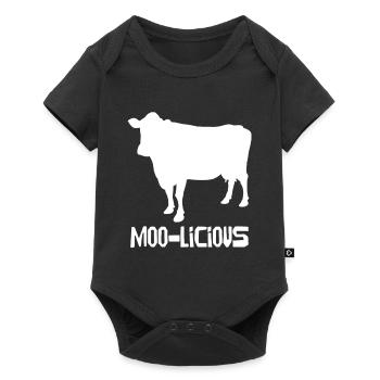 Moo-Licious Cow Silhouette Fun - Baby Premium short-sleeve bodysuit - black - Front