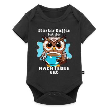 OWL STRONG COFFEE IS GOOD FOR NIGHT OWL - Baby Premium short-sleeve bodysuit - black - Front