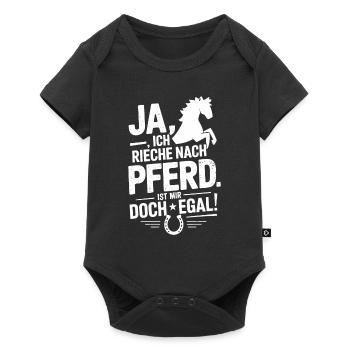 Reiten Reiterin Pferde Jungen Pferdeliebhaber - Baby Premium Kurzarmbody - Schwarz - Vorne