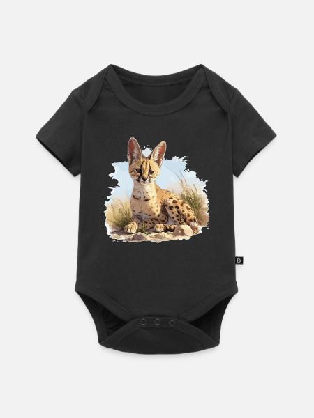 Servale Serval - Baby Premium Kurzarmbody - Schwarz