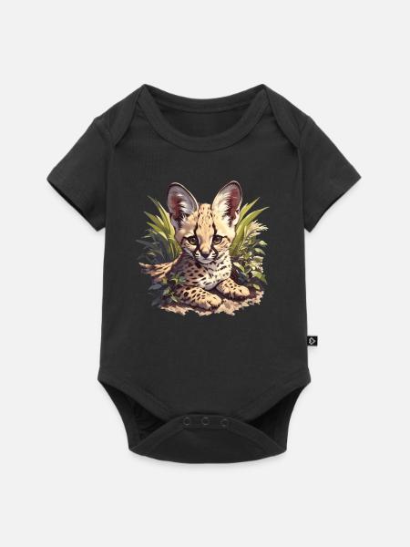 Servale Serval - Baby Premium Kurzarmbody - Schwarz