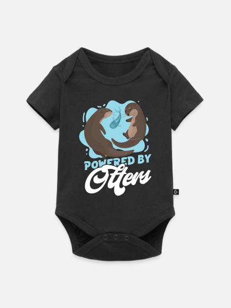 Otter Powered By Otters - Baby Premium Kurzarmbody - Schwarz