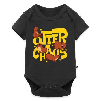 Otter Pun Otter Chaos - Baby Premium short-sleeve bodysuit - black - Front