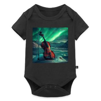 Violine - Baby Premium Kurzarmbody - Schwarz - Vorne