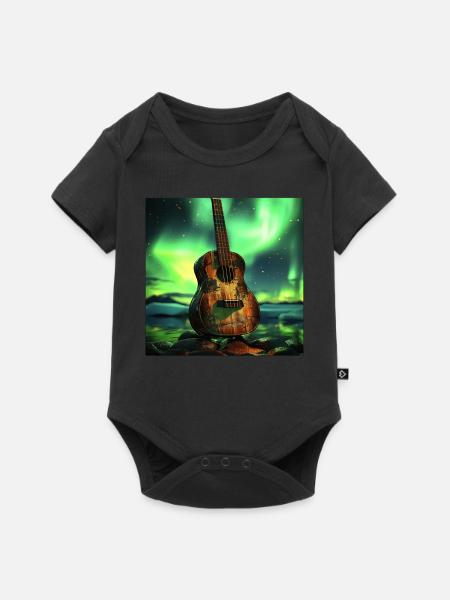 Ukulele - Baby Premium Kurzarmbody - Schwarz