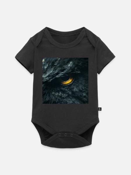 Eulenauge - Baby Premium Kurzarmbody - Schwarz