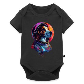 Beagle - Baby Premium Kurzarmbody - Schwarz - Vorne