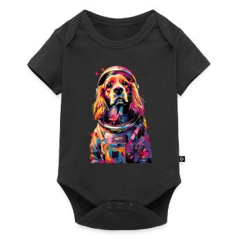 Cocker Spaniel - Baby Premium Kurzarmbody - Schwarz - Vorne