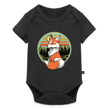 Retro Vintage Fox Foxes Natural 80s 90s - Baby Premium short-sleeve bodysuit - black - Front