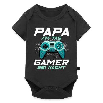 Gamer Papa Papa Amateur de jeux vidéo PC - Body à manches courtes Premium Bébé - noir - Devant