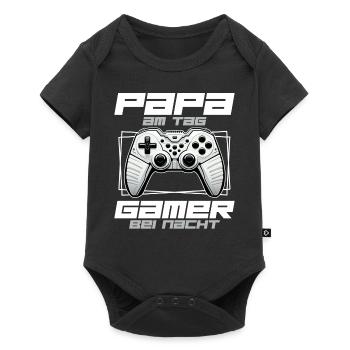 Gamer Papa Papa Amateur de jeux vidéo PC - Body à manches courtes Premium Bébé - noir - Devant